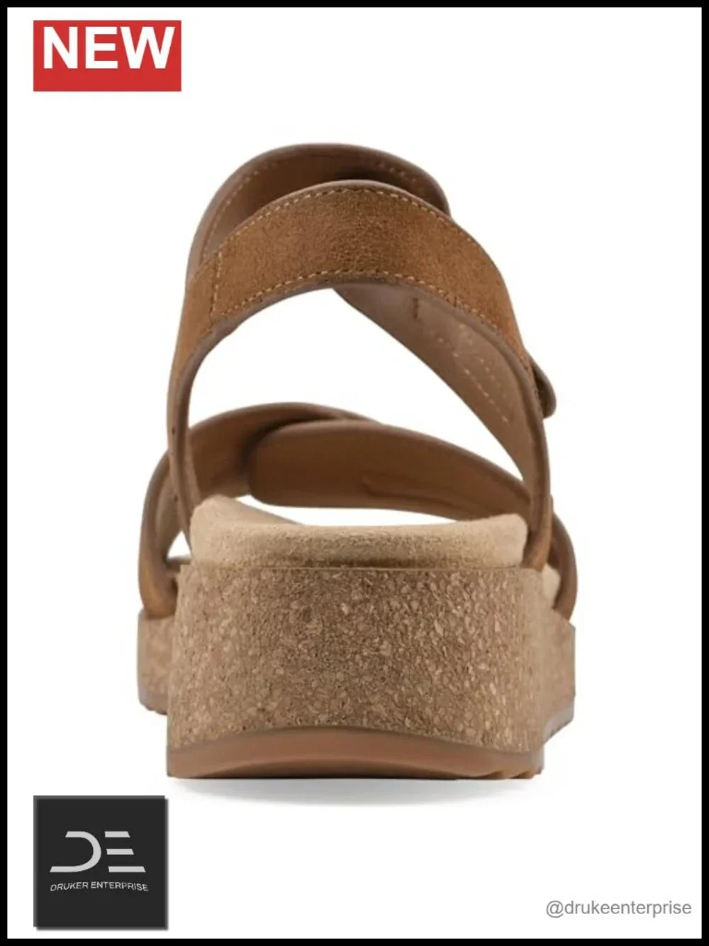 White Mountain Women's Gelato Mini-Wedge Sandal Leather Adjustable Straps
